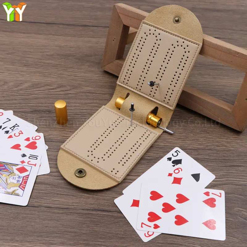 Home Play Cribbage Bordspel Leer Speelkaarten Reizen Cribbage Board Inclusief Tees Set