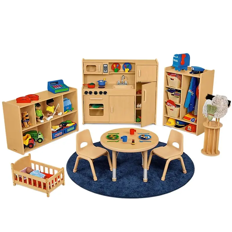 Guardería para niños, guardería, guardería, preescolares juegos de muebles, muebles Montessori de madera para jardín de infantes, juego de mesas y sillas