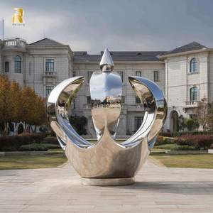 Tùy Chỉnh Thiết Kế Phong Cách Châu Âu Lớn Thép Không Gỉ Vương Miện Tác Phẩm Điêu Khắc Cho Lâu Đài Trang Trí Ngoài Trời - Product Image 3