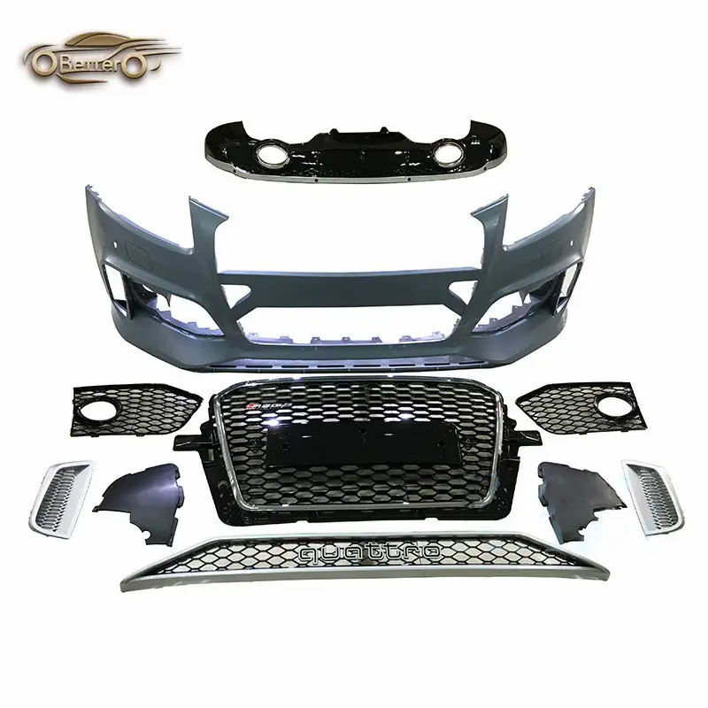 BETTER Factory Price front bumper grill rear lip tail throat fit for 2013-2017 Audi Q5 upgrade to RSQ5 style bodykit