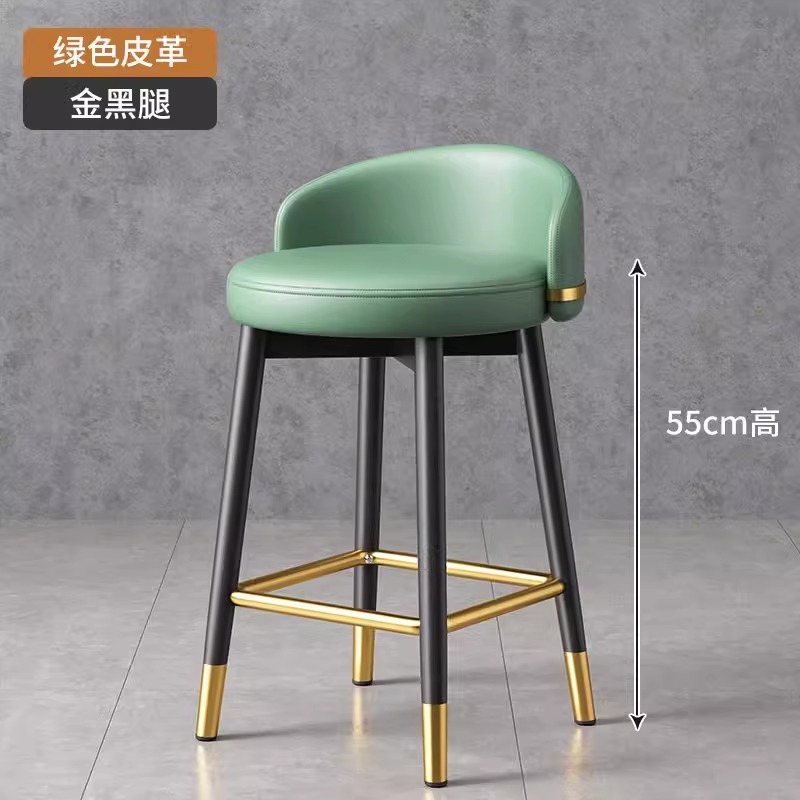 "black gold legs" green leather-high 55cm