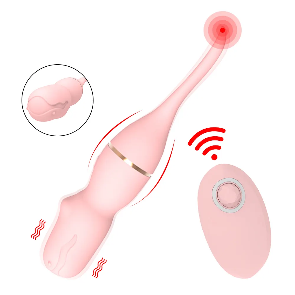 Diseño de aspecto de cocodrilo 10 Frecuencia Vibración Control remoto inalámbrico Juguetes sexuales Huevos de amor rosa