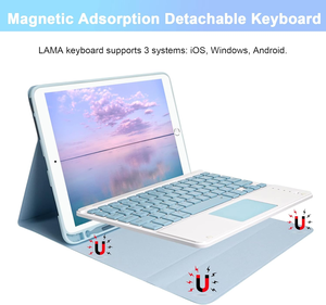 Teclado Bluetooth inalámbrico portátil con TouchPad, funda rígida retroiluminada para iPad, funda para tableta, teclado universal para iPad - Product Image 3