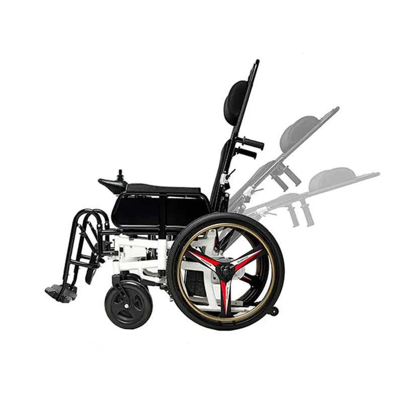 Cadeira de rodas elétrica dobrável, leve, longo alcance, roda cruiser médica, cadeira de rodas elétrica com saco de armazenamento