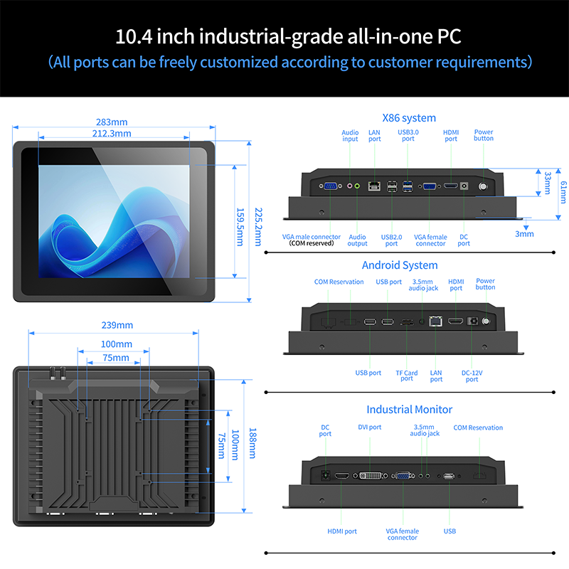 10.4" B104-XQRL-RT-B Ubuntu 4G+128G
