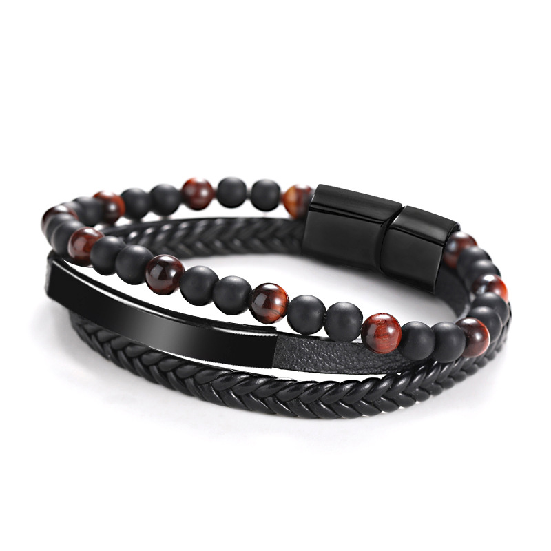 BLACKV Three layers of red tiger eye