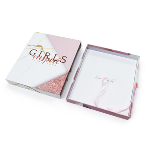 Scatole regalo con cassetto aperto scorrevole rigido con scatola di cartone personalizzata con nastro