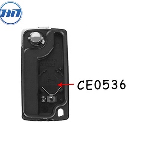 2 düğmeler CE0536 tipi Flip uzaktan araba anahtarı değiştirme kabuk durumda Peugeot HU83 itmeli anahtar - Product Image 4