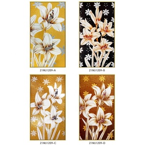 Phật sơn Grace Chuyên Nghiệp Khảm Tác Phẩm Nghệ Thuật Thiết Kế Phổ Biến Vàng Hoa Thủy Tinh Khảm Trắng Lily Hoa Mô Hình Tường Bức Tranh Tường Gạch - Product Image 6
