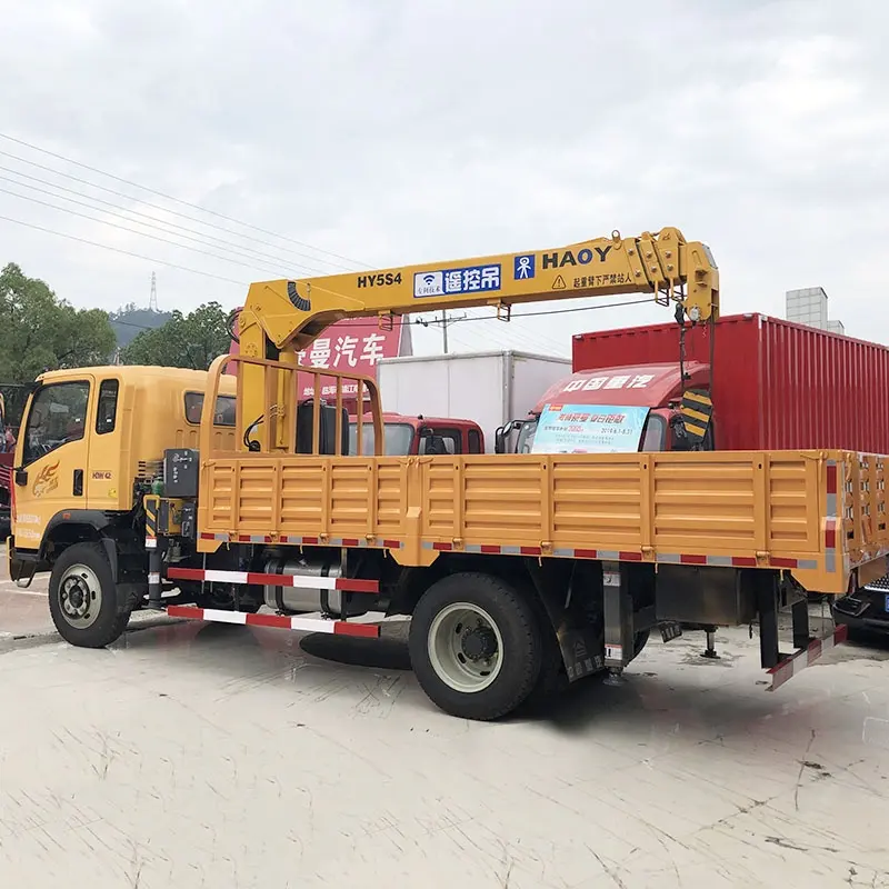 Isuzu boom 5 ton lurus hoist crane manipulator truk untuk konstruksi lift pabrik penjualan langsung