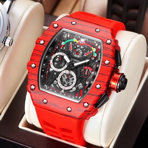 Orologio da uomo multifunzione al quarzo luminoso calendario Miller commercio estero tipo barile di vino cinturino 18mm 38mm puntatore in vetro - Product Image 1