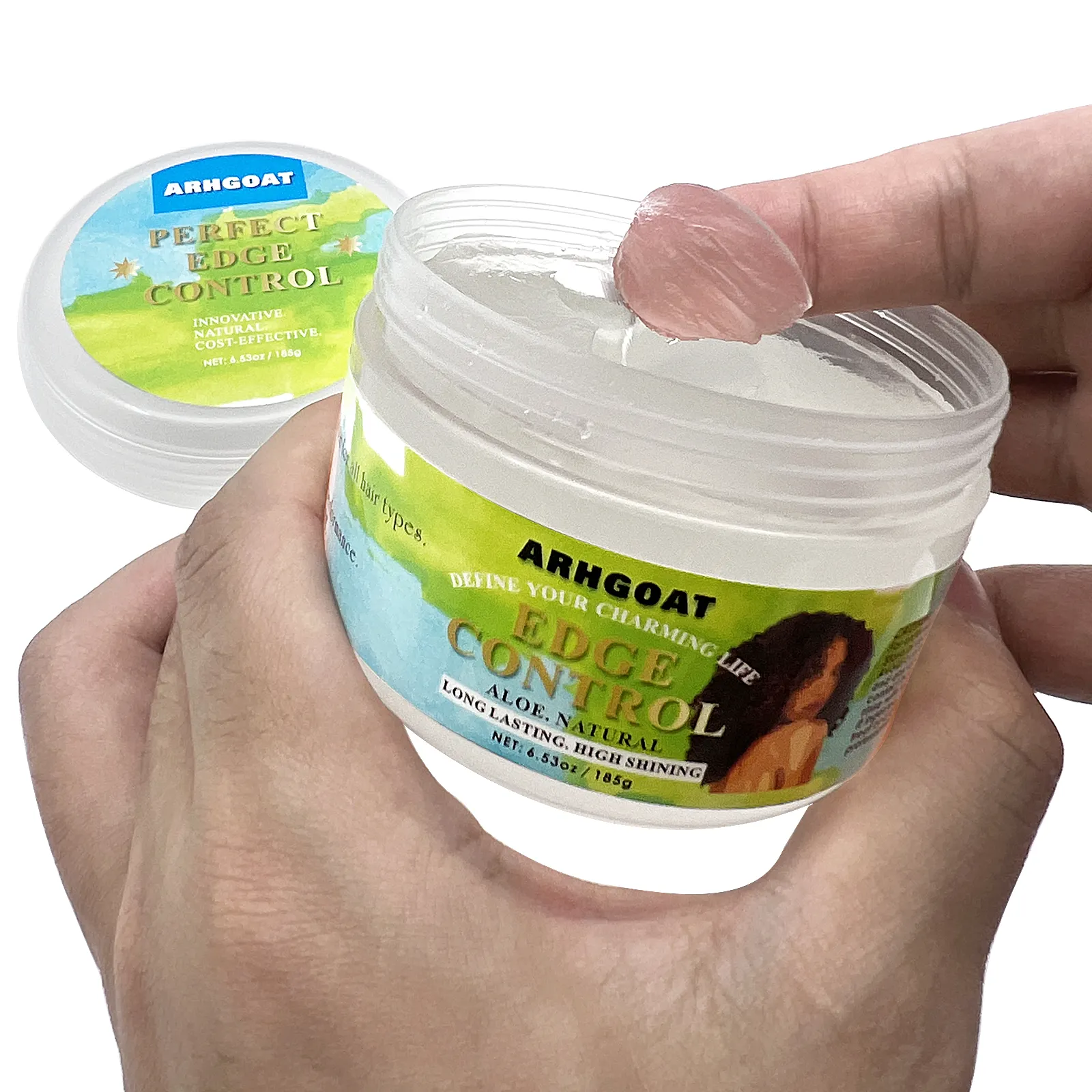 Private label logo personalizzato naturale bordo di controllo di cera gel per capelli fornitore treccia di massa senza alcool migliore bordo di controllo con la spazzola
