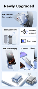 PD45W Tipo C Entrada y salida Banco de energía de carga súper rápida Alta capacidad 20000mAh Pantalla digital 27W Bancos de energía para computadora portátil - Product Image 6