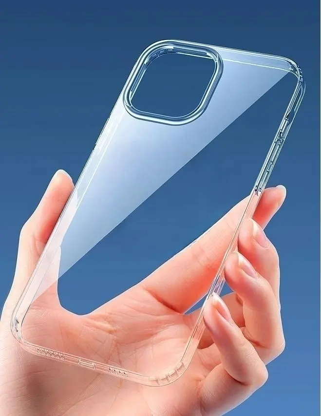 Iphone15ケース14promax用透明な黄変防止TPU耐衝撃性高級強化ガラス昇華電話ケース