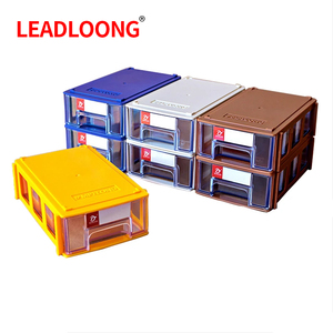 LEADLOONG F0黄色迷你储物盒8件140*90 * 40毫米可堆叠小塑料工具珠宝储物抽屉 - Product Image 3
