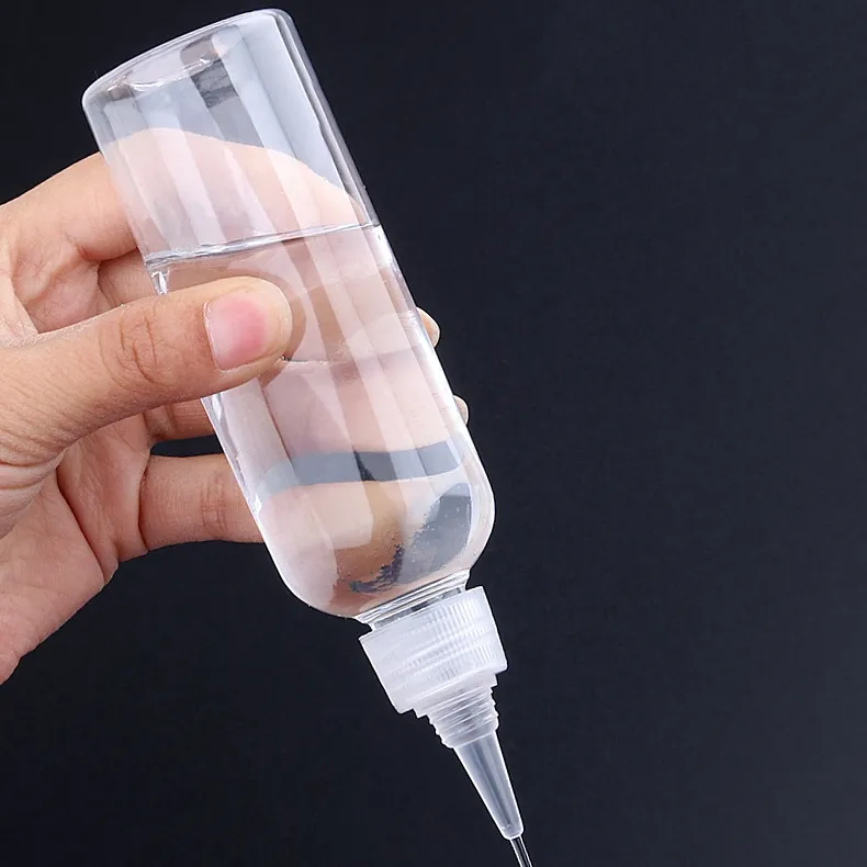 Botellas de plástico PET con tapa giratoria, boquillas de aceite para pelo en pico, tamaño de bolsillo, tendencia actual, 2022