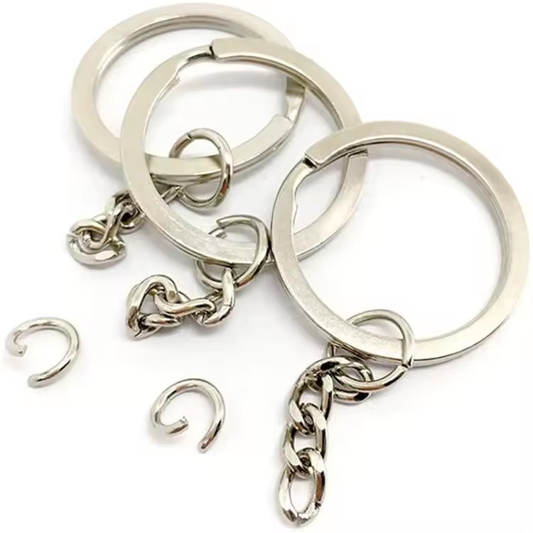 Porte-clés plat de 25 mm avec boucle de chaîne