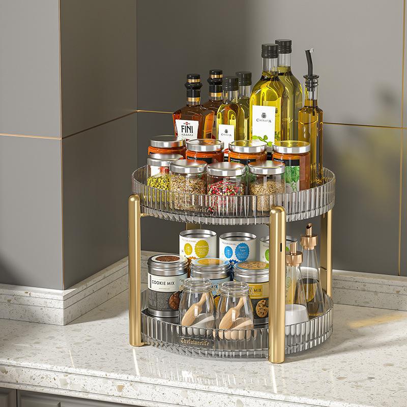 5011 Double-Layer Rotating Shelf in Translucent White
