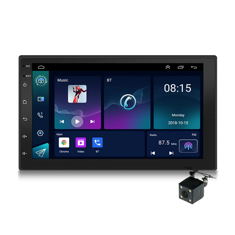 Universal 2 DIN 7 pulgadas pantalla táctil Android 12 WiFi navegación GPS IPS REPRODUCTOR DE DVD del coche