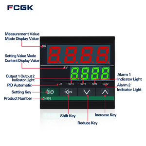 Controlador de temperatura industrial FCGK CH902, dispositivo de estado sólido, termistor de termopar de plástico, salida de relé de entrada competitiva - Product Image 2
