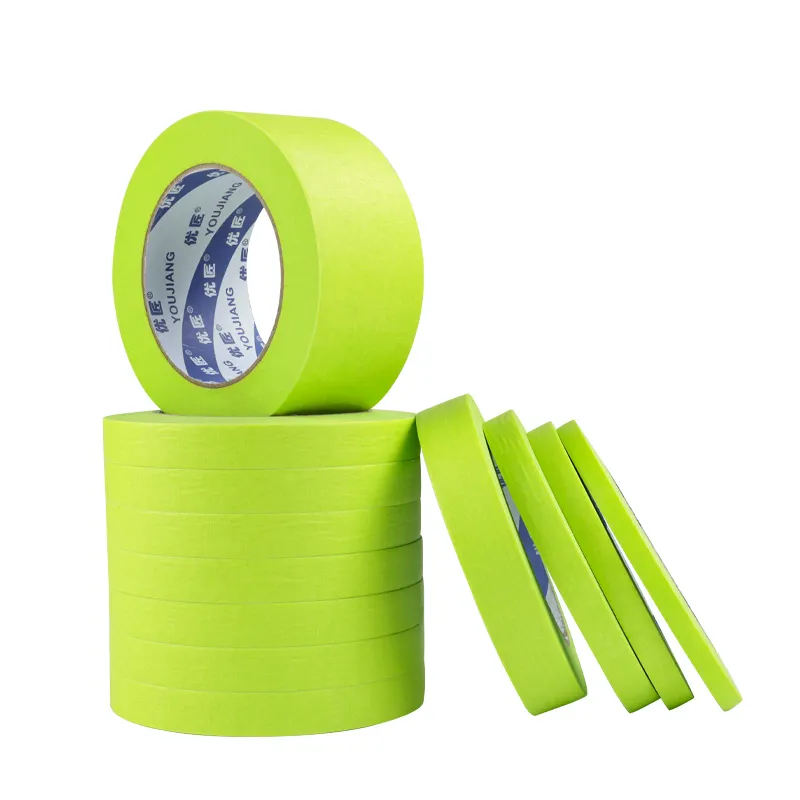 Yj Oem Maler Klebeband Verwijderbare Buitenmuurverf Groen Hoge Stok 25Mm 48Mm Spray Afplakband