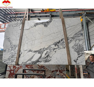 Yunfu Italian Arabescato <strong>Marble</strong> Sheet Countertops Customized White <strong>Marbles</strong> Grey Veins Slab for Kitchen Countertop - Product Image 1