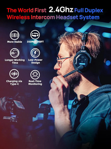 Synco Xtalk X5 2.4ghz Wireless <strong>Intercom</strong> <strong>System</strong> Remote Headsets Wireless Microphone Expanded Team Communication to 700m Distance - Product Image 2