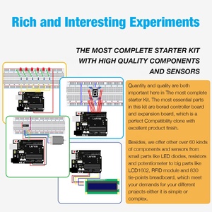LAFVIN Super Starter Kit include atmega328p r3 , Breadboard , SG90 , 1602 IIC, ponticello con Tutorial per Arduino UNO SET