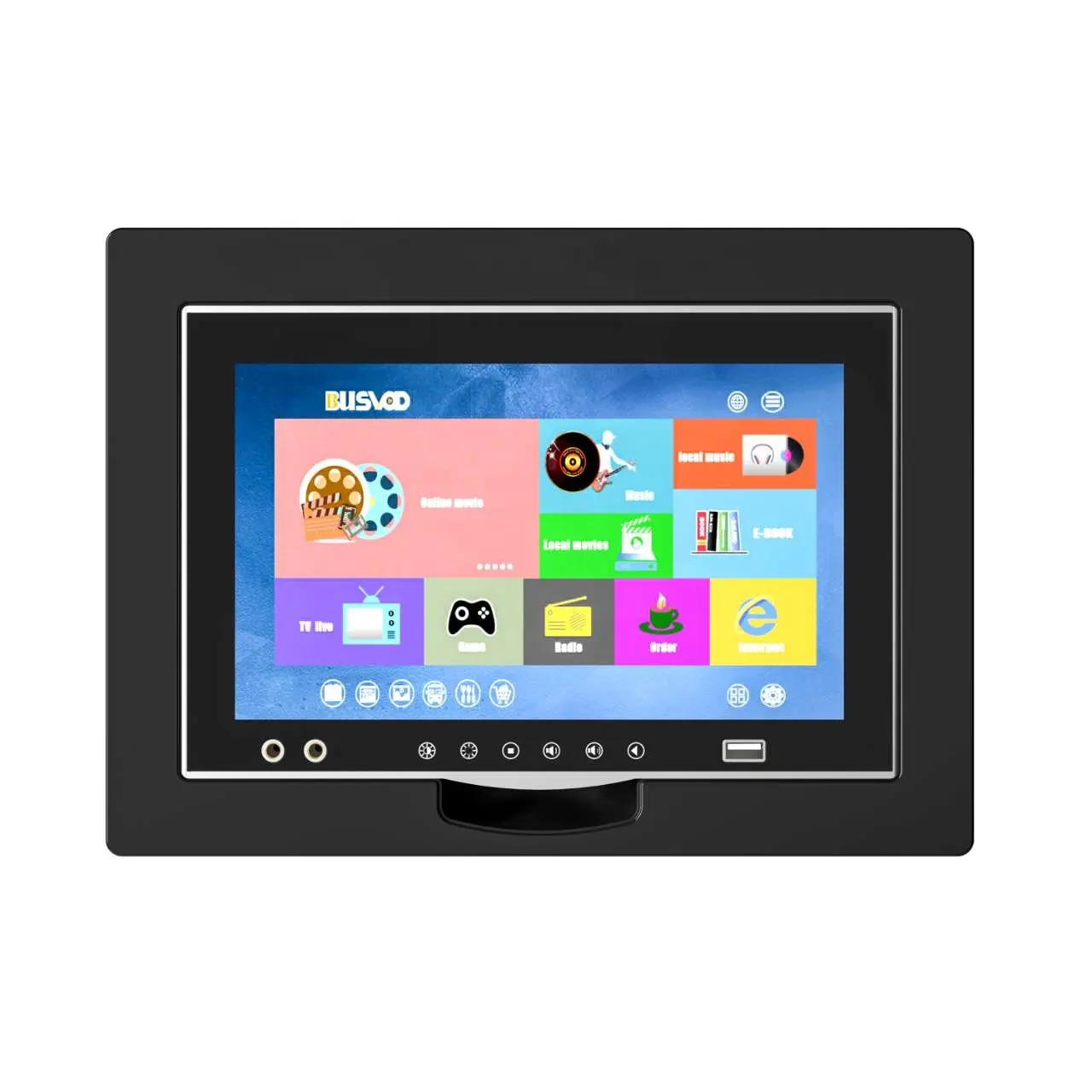 Pantalla Android de vehículo de alta calidad de gran oferta, pantalla de entretenimiento de 10,1 pulgadas en autobús para pantalla táctil de condensador