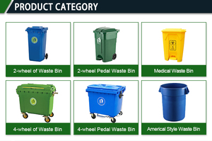 660/1100 Litro pé pedal caixote do lixo HDPE móvel ao ar livre grande plástico lixo recipiente lixo lixo Bin para público