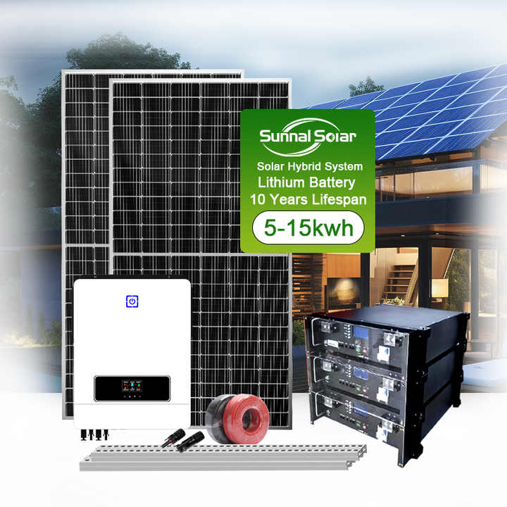 Solar Panel Kit Power Generator Off Grid 5Kw 10Kw 20Kw Battery Storage Hybrid Solar Power System