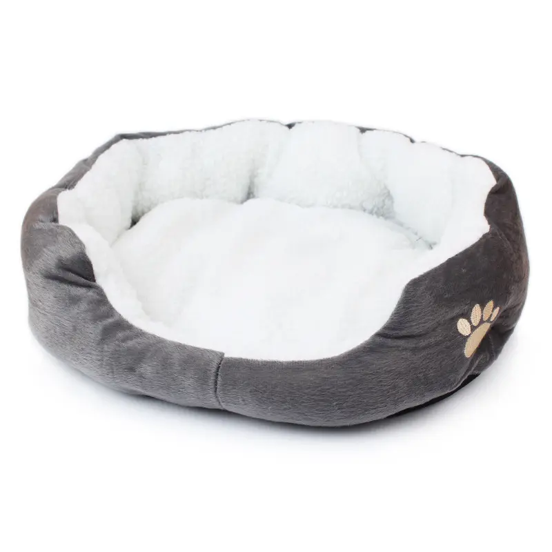 Venta caliente de lana de cordero para mascotas cama para invierno extraíble y lavable cachorro cama tamaño pequeño gato cama