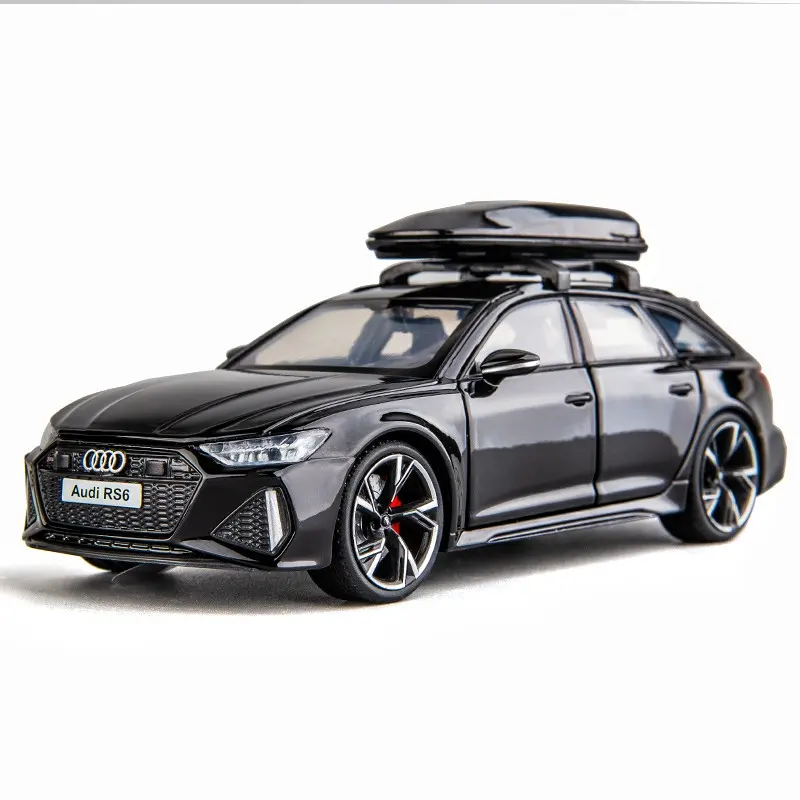 1:32 diecast modelo carros Audi RS6 liga carro modelo com som e luz pullback metal modelo carro brinquedos ornamento Modelo del coche