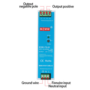 MZMW-Fuente de alimentación conmutada para carril DIN, salida única, entrada de 100-220VAC, salida de 24V, SMPS - Product Image 3