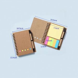 Venta al por mayor de Bloc de notas Kraft con bolígrafo logotipo personalizado notas adhesivas Eco papel Kraft cuaderno Mini cuaderno imprimir blocs de notas con bolígrafo - Product Image 2