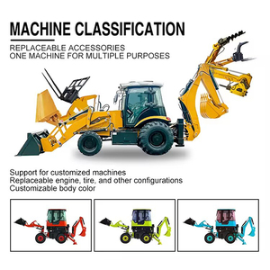 4x4 kazıcı toprak taşıma makineleri retroexcavdiesel dizel ön yükleyici ve kazıcı traktör Mini çekilebilir kazıcı yükleyici - Product Image 5