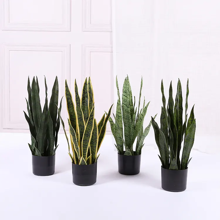 Plastic artificial bonsai snake plant/sansevieria/agave artificial ornamental plant for indoor decoration