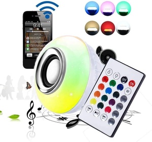 E27 12 watt akıllı RGB kablosuz hoparlör müzik çalma ampul kısılabilir uzaktan kumanda ile LED ampul ışık - Product Image 6