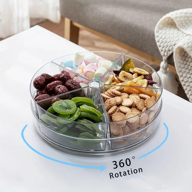 Five-compartment rotating fruit plate 27cm
