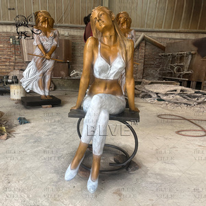 Blve ngoài trời Vườn kim loại nghệ thuật người phụ nữ bức tượng cuộc sống Kích thước đồng cô gái tượng đúc đồng Khỏa Thân người phụ nữ Điêu Khắc - Product Image 6