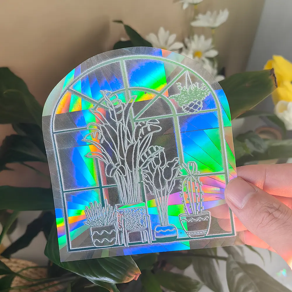 Prismatischer Prisma-Vinyl-Fenster-Cling-Film-Aufkleber Hersteller Glas 3D-Aufkleber zum Retten von Vögeln Dekoration