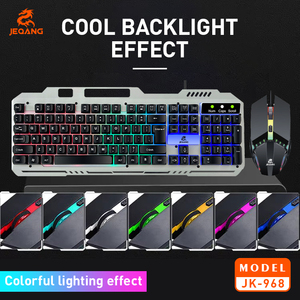 Jeqang-Combo de teclado y ratón con cable, funciones de retroiluminación, estilo láser, para trabajo de oficina o juegos, con cable, a la moda, a la vez - Product Image 4