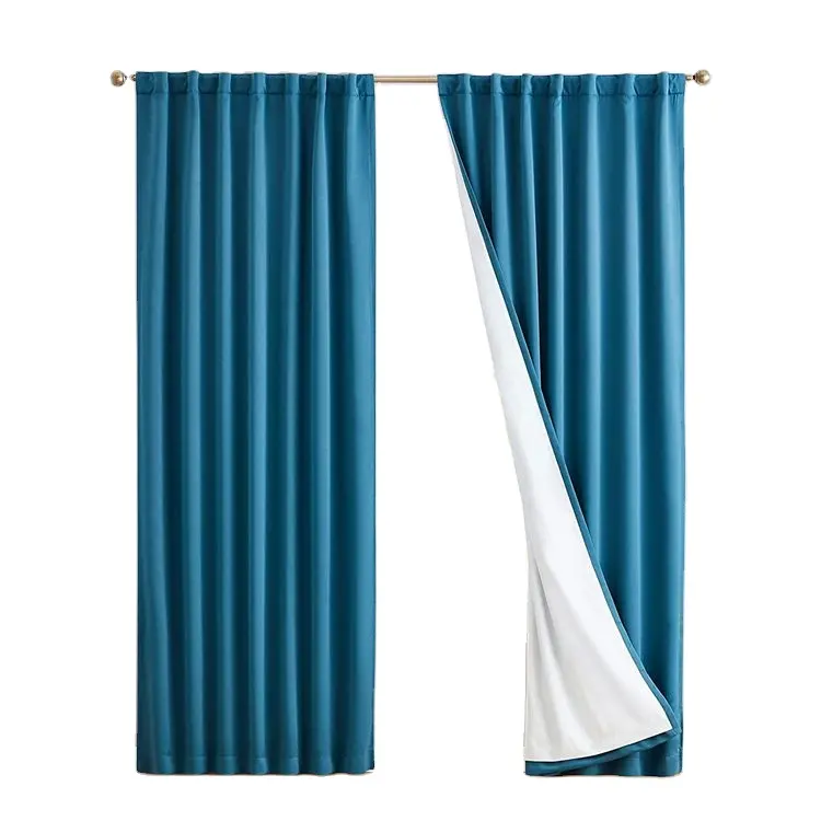 EW-cortinas opacas de doble capa, hermoso diseño de alta sombreado, 100%