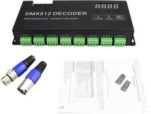 DC5V-24V PWMコントローラー信号ドライブ24チャンネルDMX512RGBLEDコントローラーデコーダーRGBLEDストリップモジュールライト用 - Product Image 2
