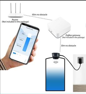Tuya Tanque de entrada ultrasónico Sistema de control de nivel de agua Sensor de monitor de líquido inalámbrico - Product Image 1