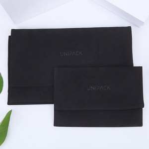 定制浮雕黑色皮革信封袋手提包防水Pu皮革面料钱包衣服包装防尘袋