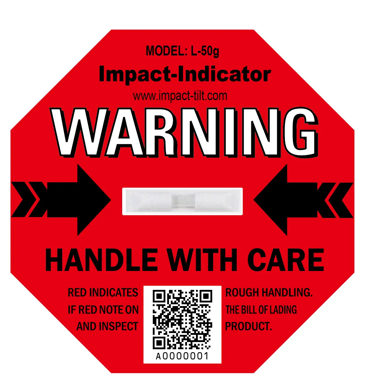 Etiqueta de impacto 50g: adesivo do monitor do colisão anti-queda
