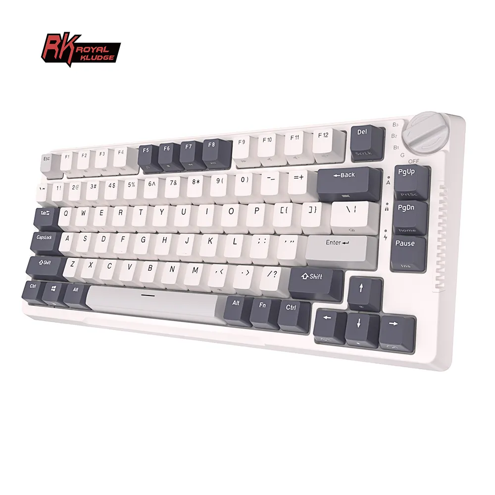 Royal Kludge – RK H81 75% clavier mécanique de gamer rétroéclairé rvb avec joint remplaçable à chaud, bouton sans fil 3 modes