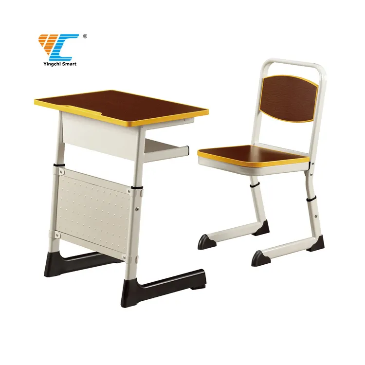 Tavolo e sedia da studio per bambini in aula scolastica con gambe in metallo regolabili di nuovo Design moderno
