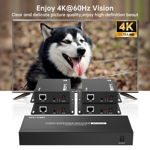 ตัวแยกตัวแยก HDMI 4K 60Hz ผ่าน Ethernet 1x4, MT-VIKI 1 ใน 4 ออกตัวแยก HDMI ผ่าน Cat6 POC + ห่วง 70M - Product Image 4